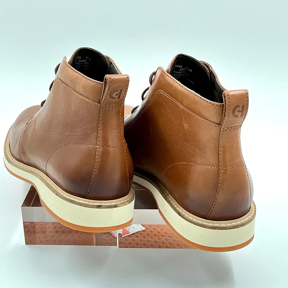 Cole Haan Men Size 8.5 Grand 360 British Tan Leather Chukka Boots NEW Morse $228